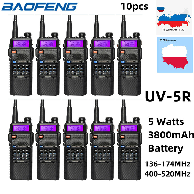 Baofeng UV-5R 5W 3800 Walkie Talkie Dual Band VHFUHF portabel jarak jauh daya tinggi genggam CB Ham dua arah Radio super murah