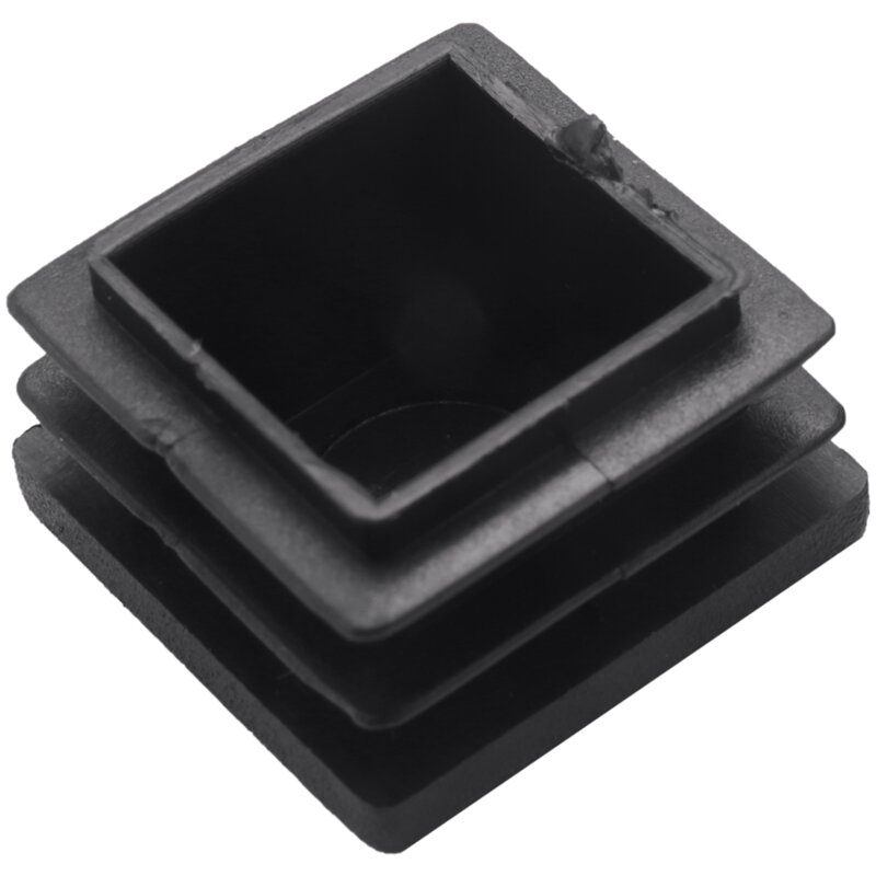 Inserções plásticas do tubo quadrado, extremidade preta que anulam tampões, 20mm x 20mm, 100 PCes