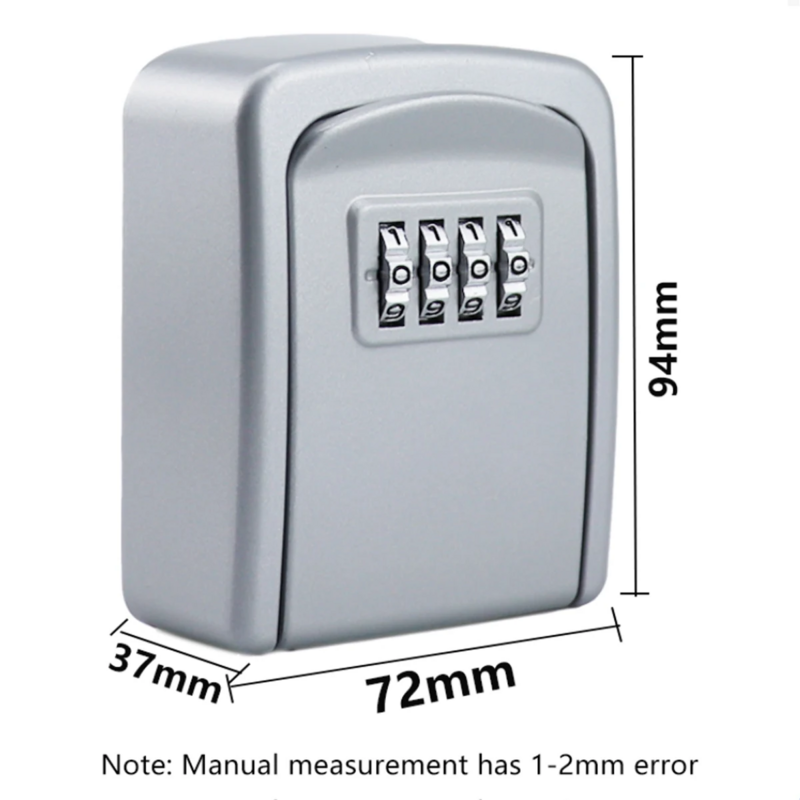 Kotak penyimpanan Zink tahan air, kunci pas dinding bahan Aloi tahan lama dengan 4 Digit kombinasi kata sandi dan mudah dipasang