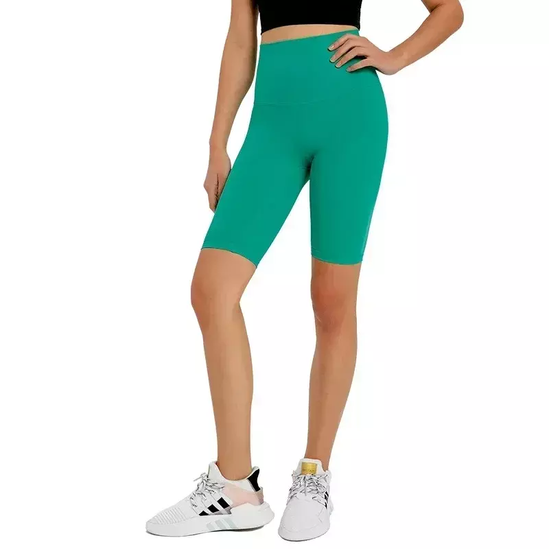 LU Align celana pendek ketat pinggang tinggi tanpa garis keaslian wanita Yoga kebugaran tinggi elastis cepat kering 5 poin celana