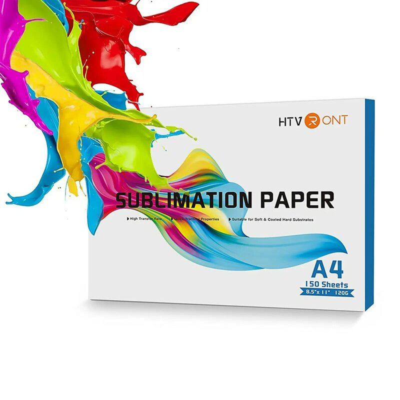 HTVRONT-Papel de sublimación para impresora de inyección de tinta, 150 hojas A4/A3(US), 8,5x11 pulgadas, papel de transferencia térmica para impresión de camisetas y ropa, 120g