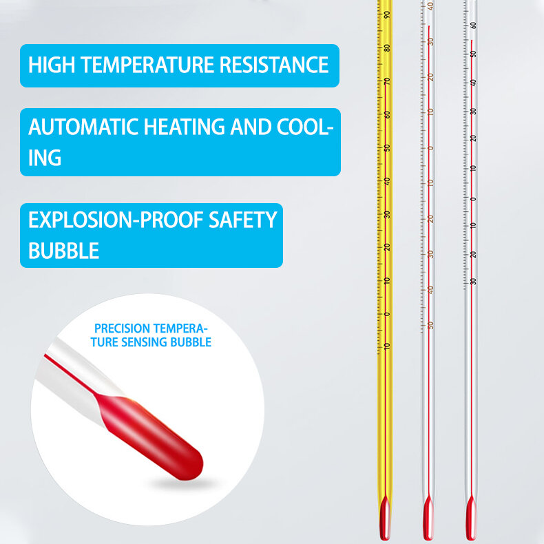 Termometr szklany pręt domowy czerwona wodna do użytku domowego klasy przemysłowej nafty termometr alkoholowy materiały laboratoryjne-50 + 50 ° 0-200