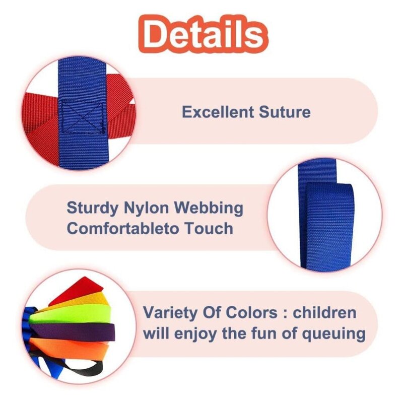 Corda de nylon para correr, corda colorida para crianças pequenas, ao ar livre, pré-escolar, enfermeira série