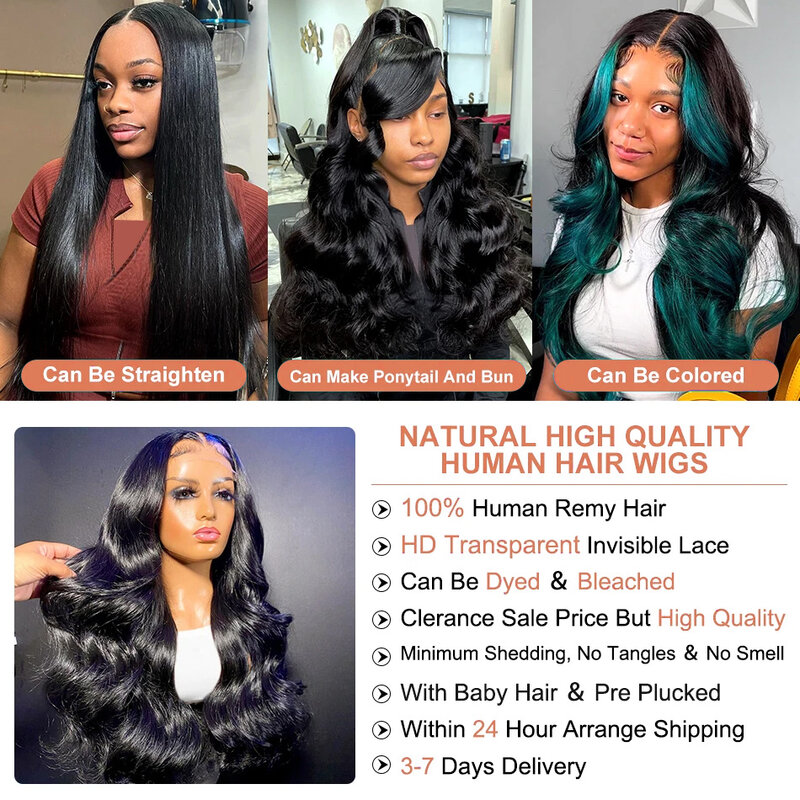 30 32 Inch Body Wave Transparent 13x6 Lace Front Human Hair Wigs Remy Raw Indian Wavy water wave wigs human hair For Women