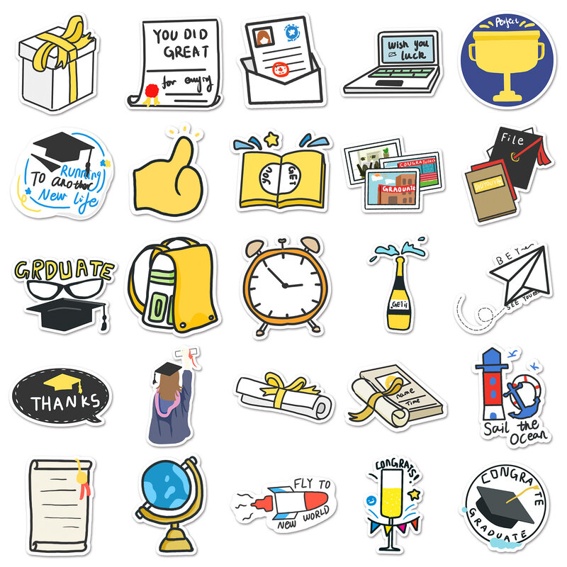 50 Stuks Graduatie Seizoen Serie Graffiti Stickers Geschikt Voor Laptop Helmen Desktop Decoratie Diy Stickers Speelgoed Groothandel