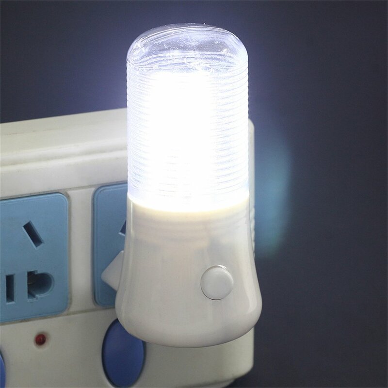 Nocna lampka na ścianę wtyczka LED jasne oświetlenie biała oszczędzanie energii zasilana prądem przemiennym 220V 50Hz z energooszczędnością 220V