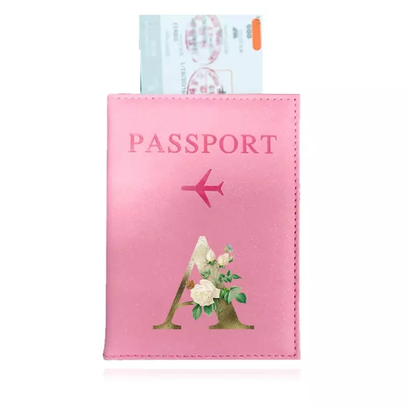 여권 커버 골든 플라워 레터 시리즈 방수 케이스, 여권 지갑 비즈니스 신용카드 홀더 보호 케이스, 1 개