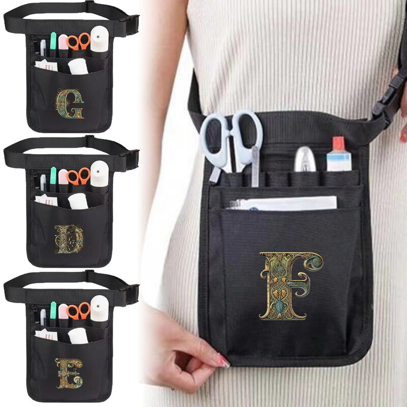 New Medical Supplies Storage Nurse Bags Medical Bag Belt Organizer Universal Multi Pocket Work Waist Bag Graphic Letter Series