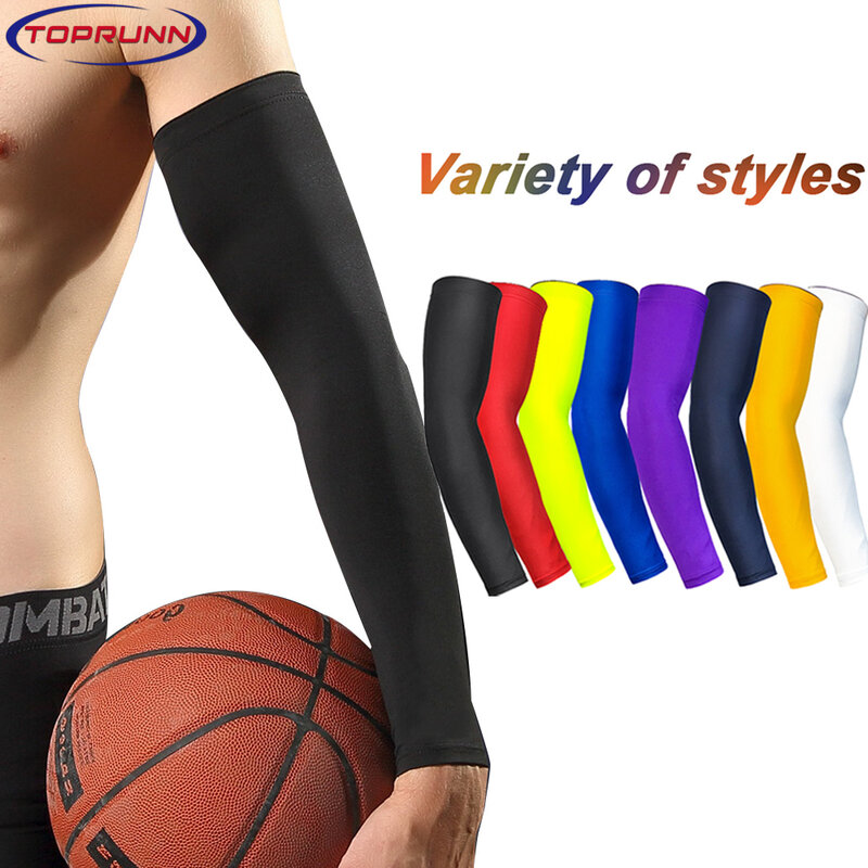 Maniche per braccio di raffreddamento TopRunn per uomo donna protezione UV esterna maniche sportive per pallacanestro calcio pallavolo ciclismo