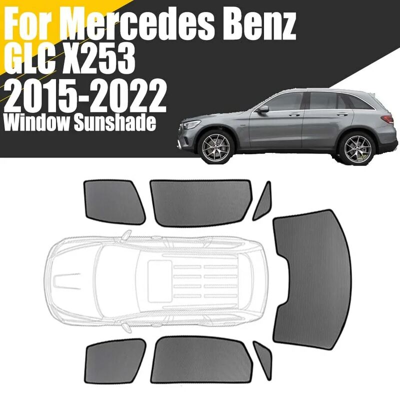 Магнитный автомобильный солнцезащитный козырек на заказ для Mercedes Benz GLC X253 2015-2022, сетчатая занавеска, занавеска на лобовое стекло
