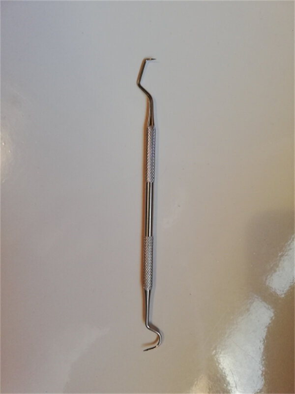 1 buah ujung ganda baja tahan karat dokter gigi bersih Explorer higienis Hook Pick gigi pengikis karang gigi penghilang perawatan gigi