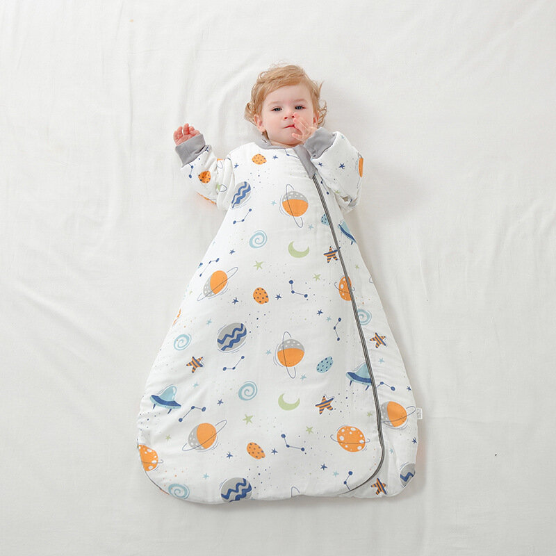 Saco de dormir para o bebê puro algodão wearable cobertor sleepsack menino roupas da menina bebê kick - proof colcha 0-24months cordeiro para baixo do sono