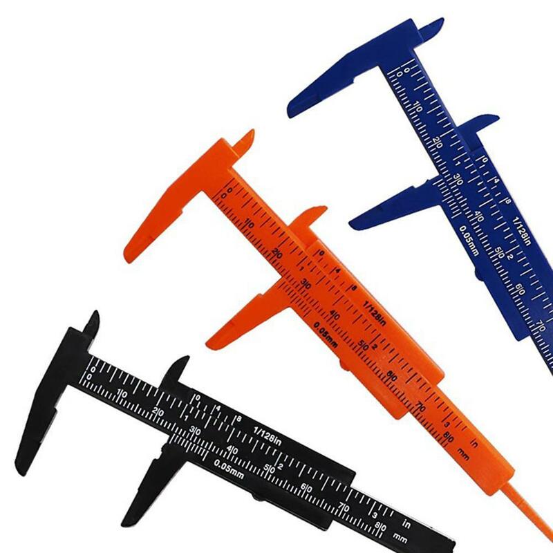 Instrumentos de medição do micrômetro do calibre da escala da regra plástica dobro do caliper de 0-80mm vernier para o trabalho da renovação da instalação