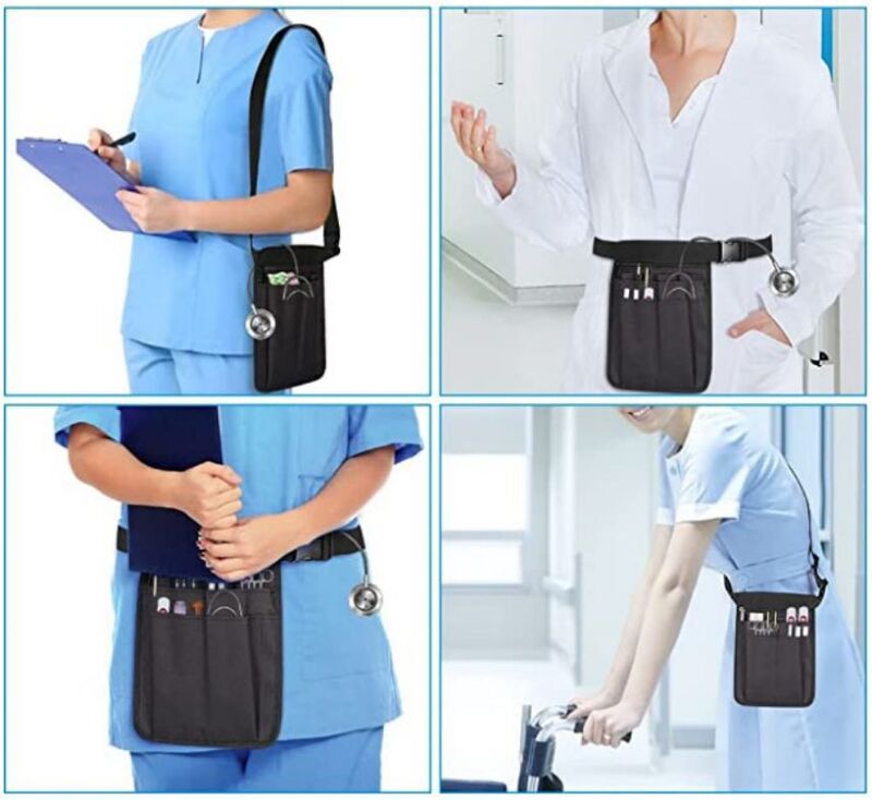 حقيبة الخصر الجانبية للممرضات ، منظم الحزام الطبي ، فاني باك ، حقيبة الكتف ، حقيبة أدوات الممرضة بوم