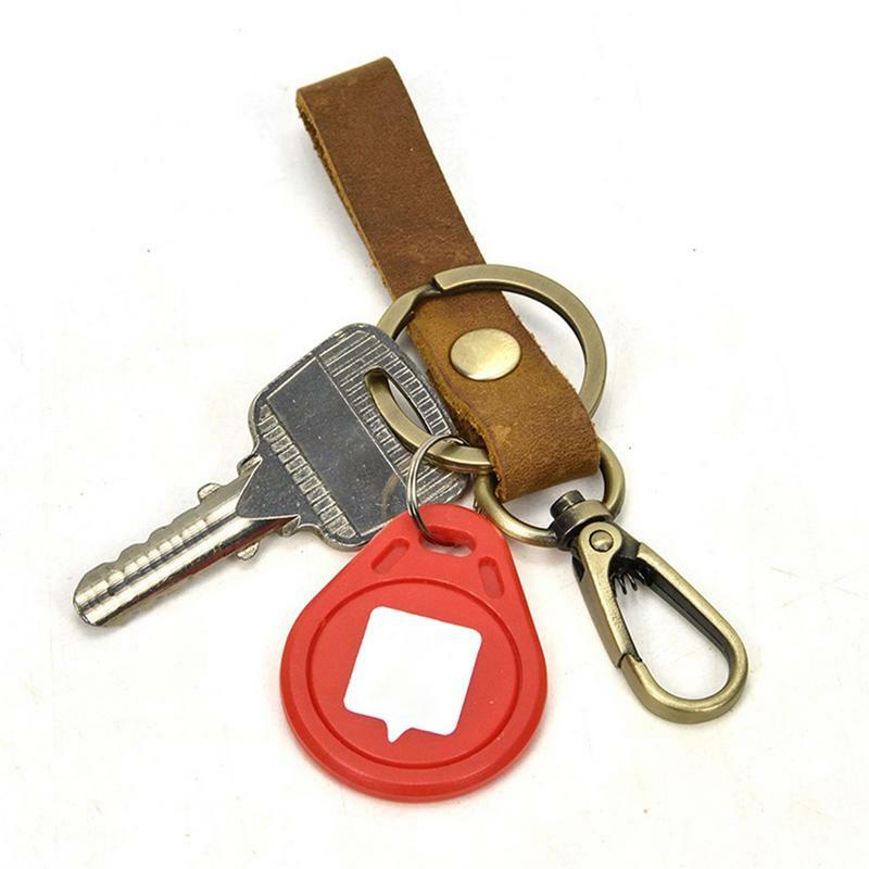 Porte-clés décoratif en cuir PU vintage, porte-clés portable, téléphone portable, sac d'école, sac à main
