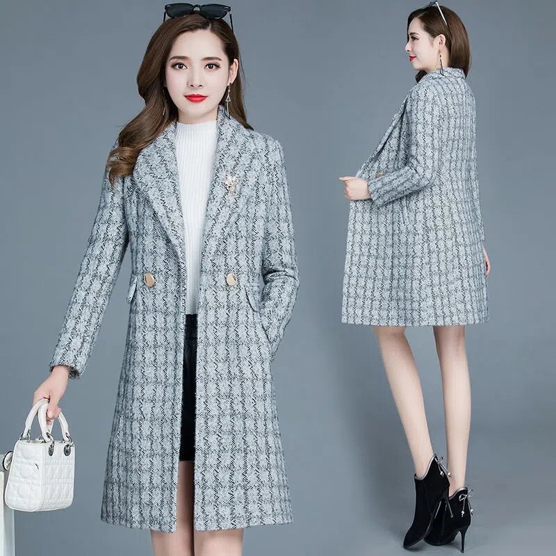 Модное золотистое Норковое Пальто, популярная новинка 2023 для женщин на осень и зиму, облегающее длинное шерстяное пальто, Женское пальто, винтажное пальто из искусственного меха