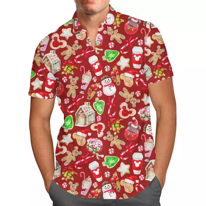 ديزني ميكي ماوس وأصدقاء قميص هاواي ، قمصان الشاطئ عارضة ، حفلة عيد الميلاد
