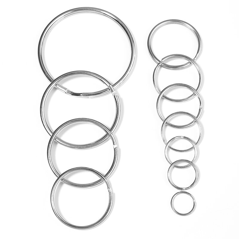 10-50pcs Iron Key Ring Rhodium Round Line Split Keyrings Split Ring for Jewelry Making DIY Bag Car Keychain Finding Aaccessories