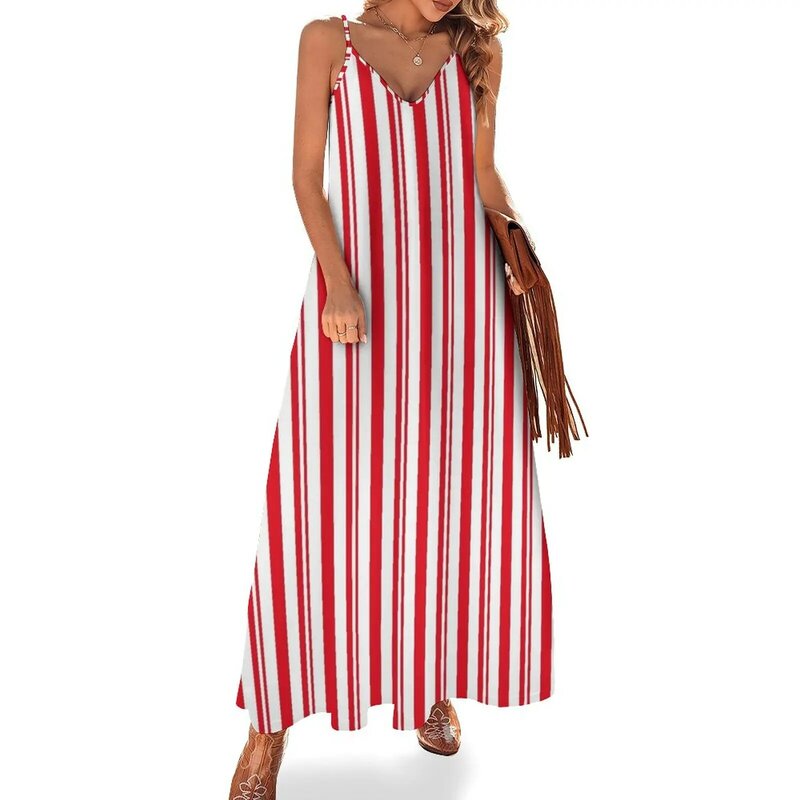 Dapper-vestido rojo sin mangas para mujer, ropa de verano, Vestido largo de noche, 2023