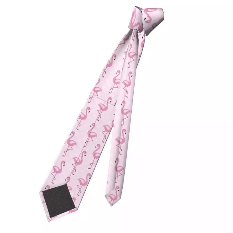 Śliczny krawat w kształcie flaminga kropki Doodle niestandardowe DIY krawaty Retro swobodny kołnierzyk krawat męski odzież na co dzień akcesoria do krawatów