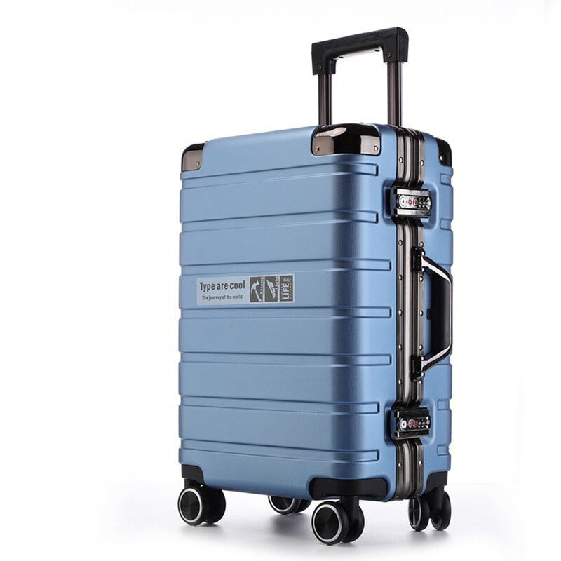 알루미늄 프레임 롤링 수하물 중립 여행 가방, 남녀 공용, 범용 휠 암호 탑승 가방
