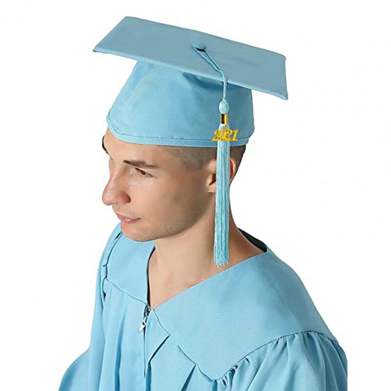 Topi gaun dengan rumbai gaun akademis topi wisuda topi rumbai wisuda pelajar sekolah tinggi dekoratif topi sarjana Fedoras