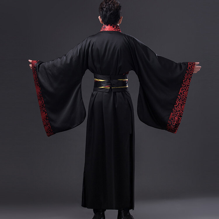 Traje de Hanfu Tang chinês antigo masculino, robe de cetim masculino, roupa de performance de dança, vestido tradicional dinastia