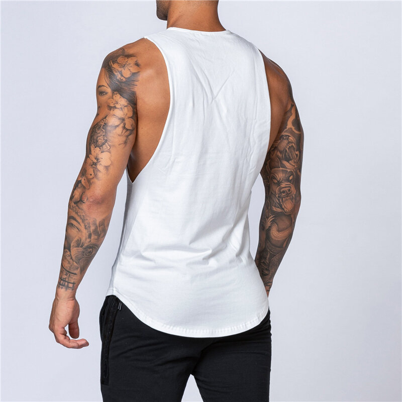 Men Casual Comfortable Breathable Sleeveless Cotton Tank Tops Gym Training Muscle Summer Breathable Cool Feeling Loose T-shirts