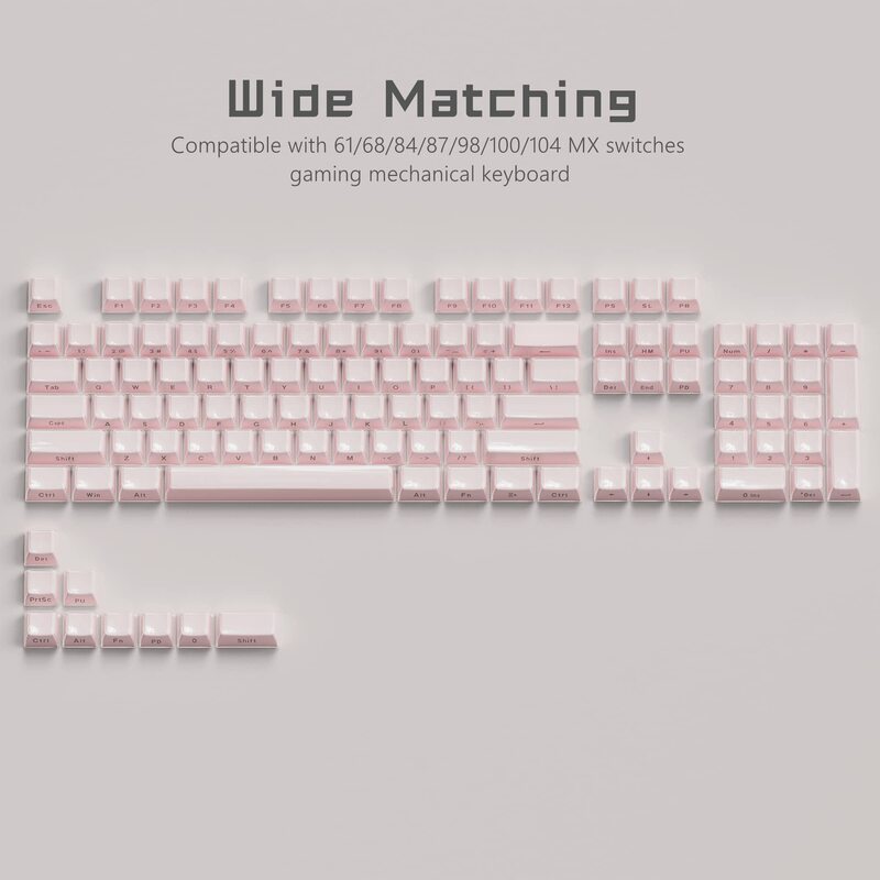 Колпачки для механической клавиатуры Cherry MX 61 68 113, 104, прозрачные, розовые