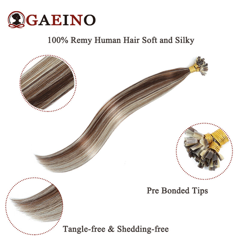 Pre Gebonden V Tip Hair Extensions Human Hair Steil Nageltip Hair Extension Keratine Capsule Human Fusion Hair Extensions 1 G/stk