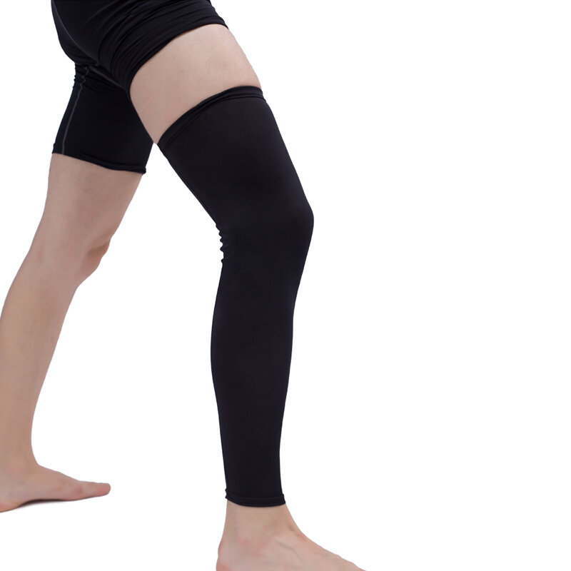 Manchon de compression des jambes pour hommes, chaussettes de sport sans pieds pour jeunes, basket-ball, soutien du genou, sans pied