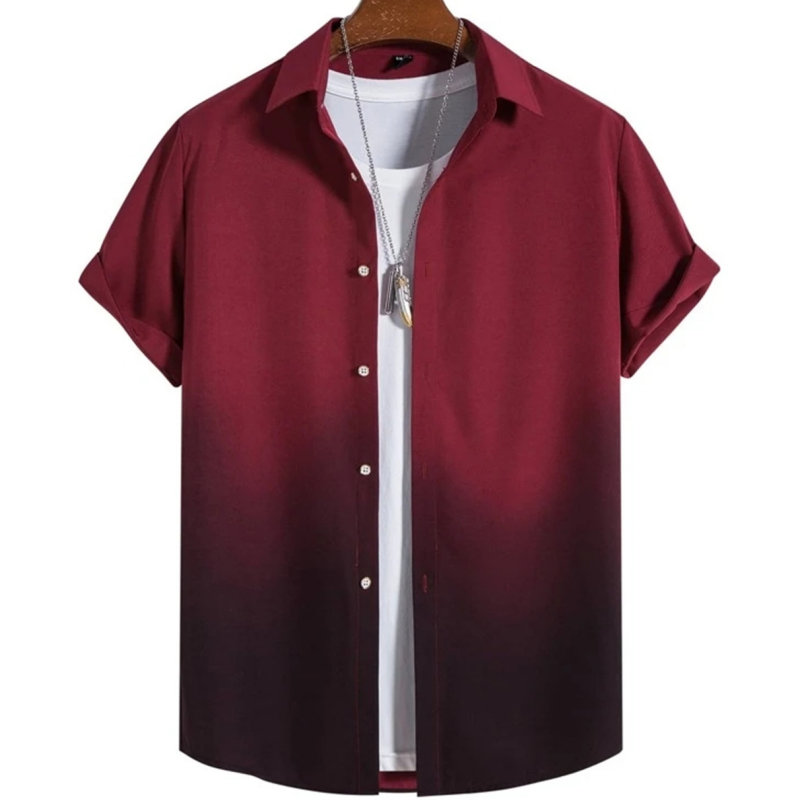 Hawaiian Heren Overhemd 3d Gradiënt Print Losse Oversized Shirts En Blouses Van Hoge Kwaliteit Herenkleding Strandfeest Sweatshirts
