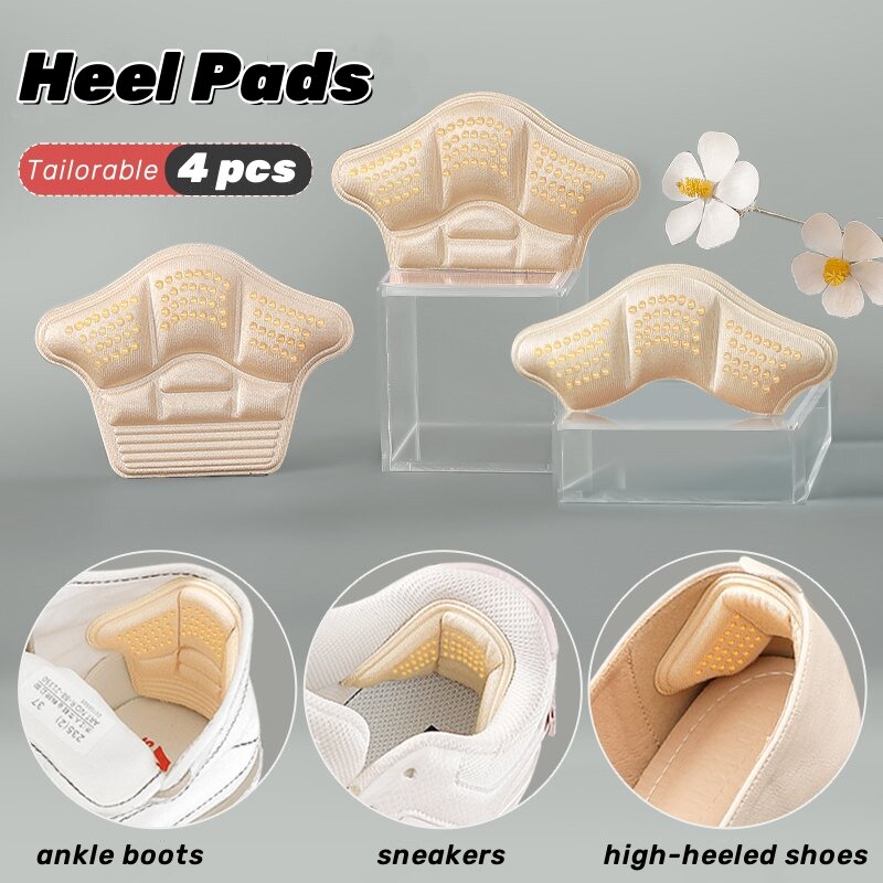 4PCS Heel Pads Stickers Heel Protectors for Sneaker Insoles Anti-wear Feet Shoe Pads Adjust Size High Heel Cushion Inserts