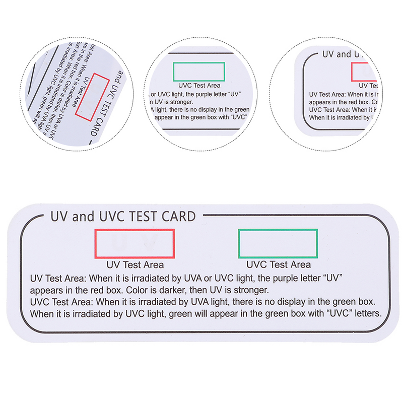 การ์ดทดสอบ UVC-UVA 5ชิ้นเครื่องมือระบุตัวระบุแสงยูวีซีการ์ดตรวจจับรังสียูวียูวียูวี