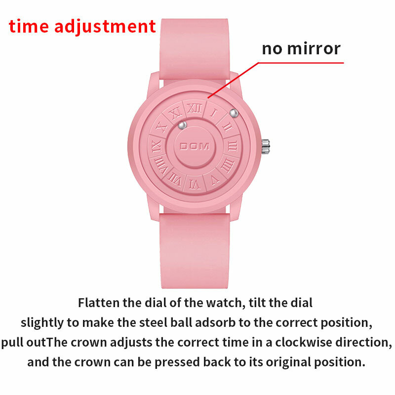 DOM New concept Personality couple neutral watch Creative Roller pointer magnetic men's and women's fashion waterproof watch