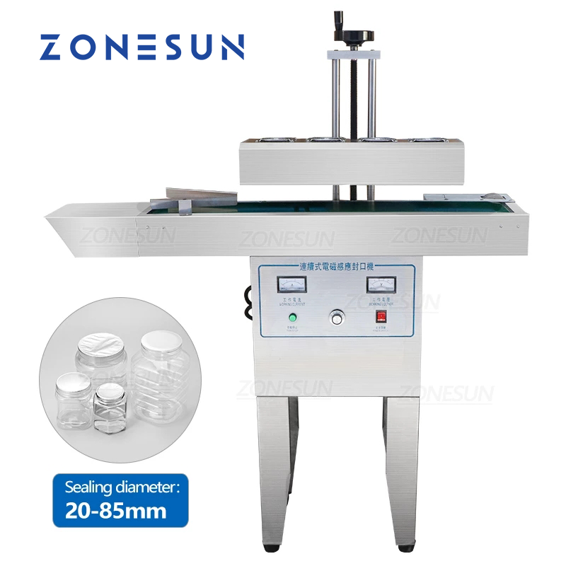 Автоматическая герметизирующая машина ZONESUN, электромагнитная непрерывная индукция, зеркальный герметик алюминиевой фольги