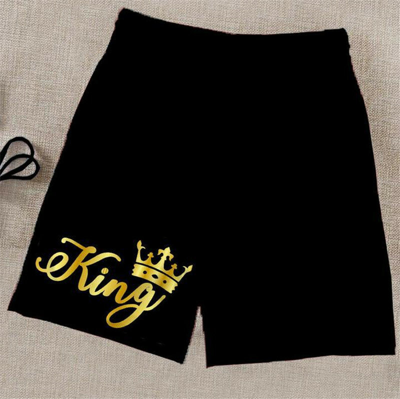 Plstar cosmos rei e rainha 3d impresso verão calções masculinos para mulher biquíni casal combinando praia shorts 02