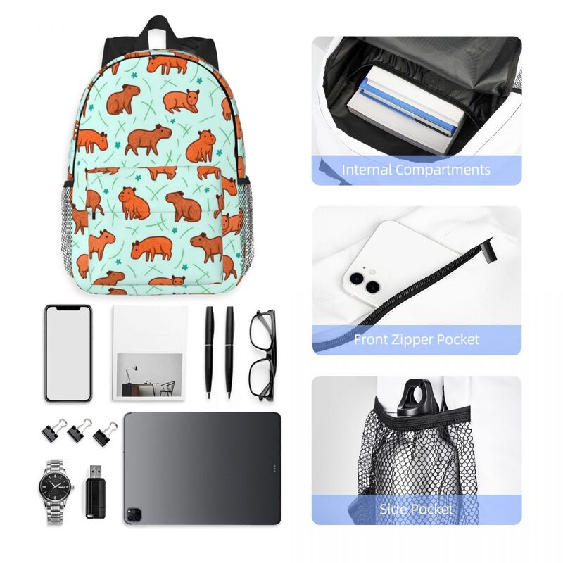 Capybara Pattern Backpacks Teenager Bookbag Fashion Students School Bags Travel Rucksack Shoulder Bag Large Capacity