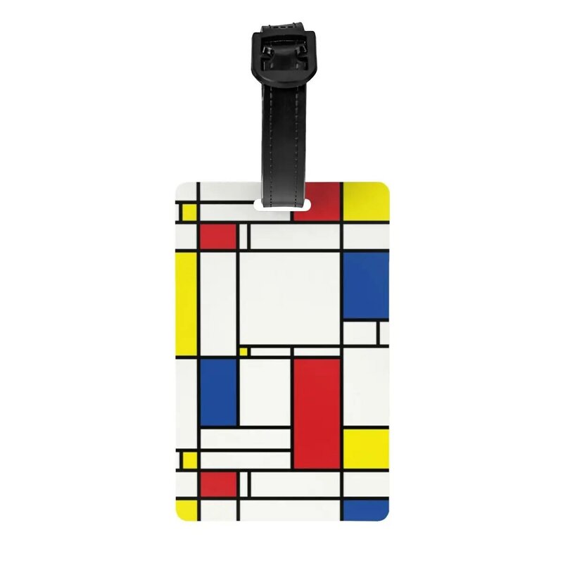 Piet Mondrian Minimalist De Stijl Luggage Tags for Travel Suitcase Modern Art Privacy Cover Name ID Card