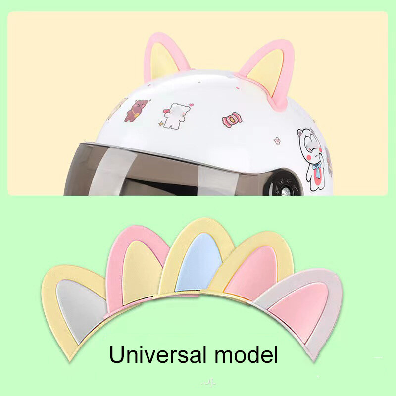Universal Helmet Cat Ears Decoration Motorcycle Electric Car Driving Styling Cute Cat Ears Stickers Decor Helmet Accessories