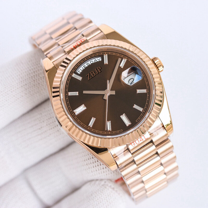 Spersonalizowany męski automatyczny zegarek mechaniczny o grubości 40MM luksusowy szafirowe szkło wodoodporny ze stali zegarek ze stali MIYOTA8215