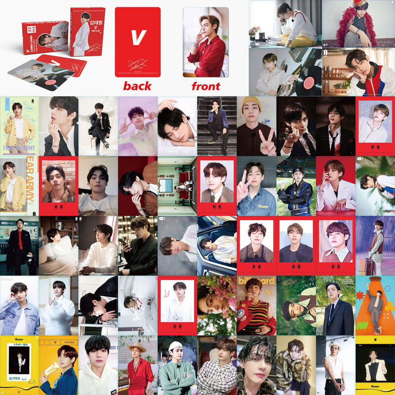 Tarjetas fotográficas de cara de JIMIN de Kpop Idol, tarjetas de Impresión de fotos HD Ablum, imágenes para regalos de colección de fanáticos, 55 piezas por juego