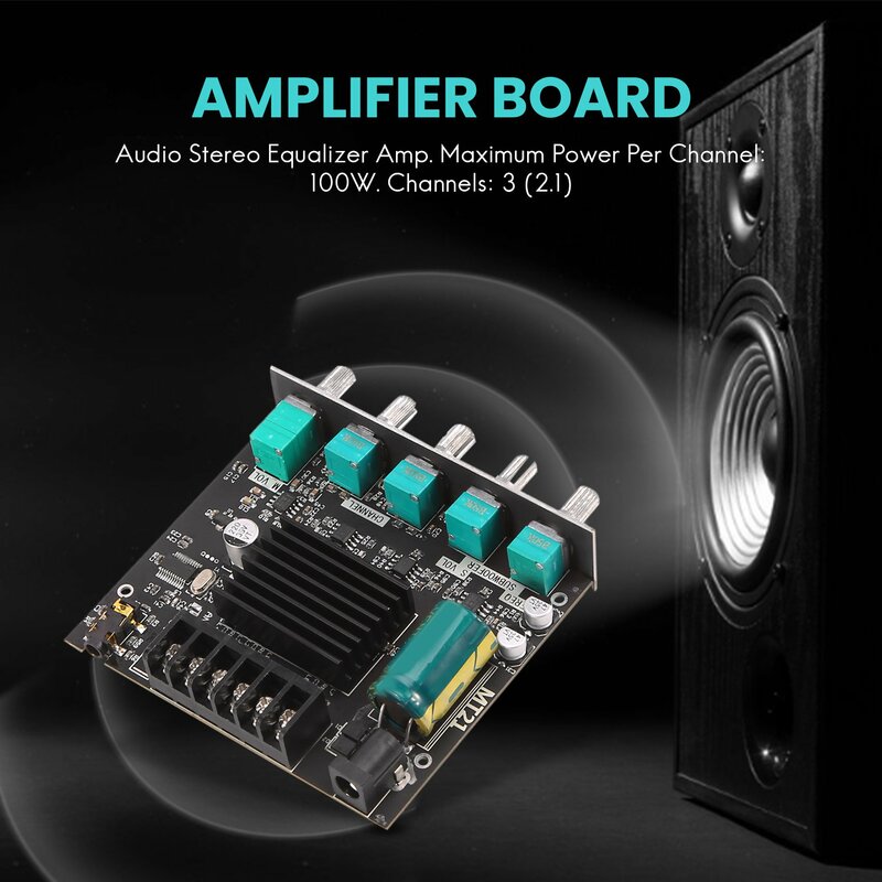 Placa amplificadora de Subwoofer ZK-MT21, 2,1 canales, Bluetooth 5,0, 50WX2 + 100W de potencia, Audio estéreo, amplificador de bajos, AUX