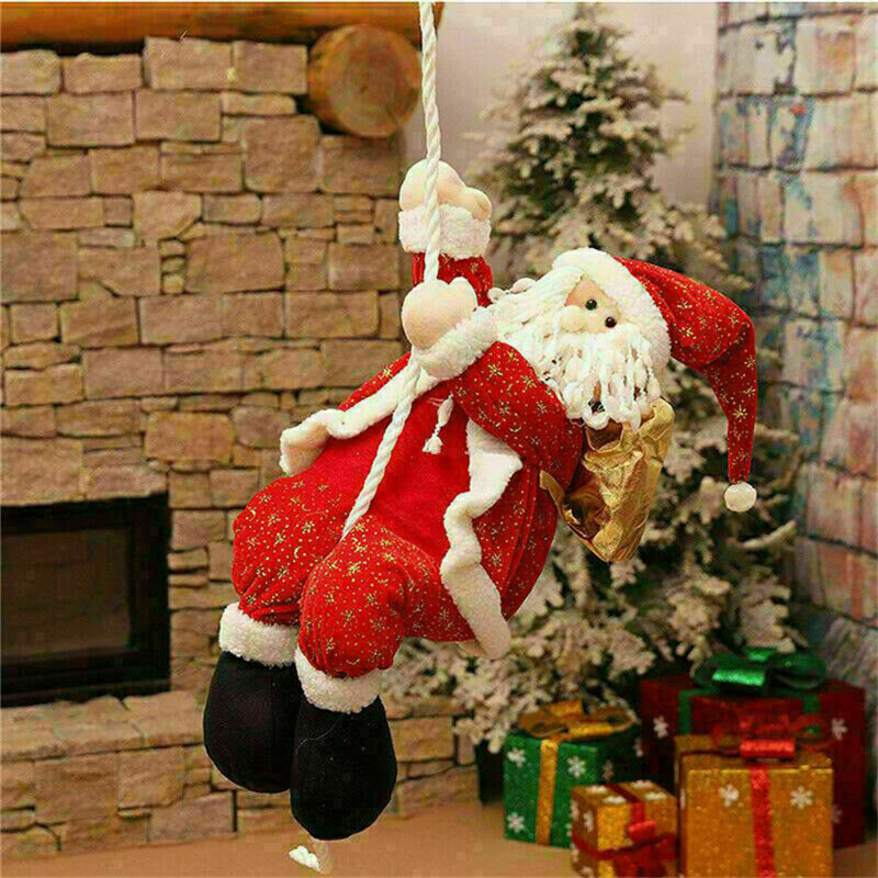 Christmas Decoration Santa Claus Climbing Rope Doll Pendant Home Wall Window Christmas Tree Hanging 2023 New Yea Xmas Decorate