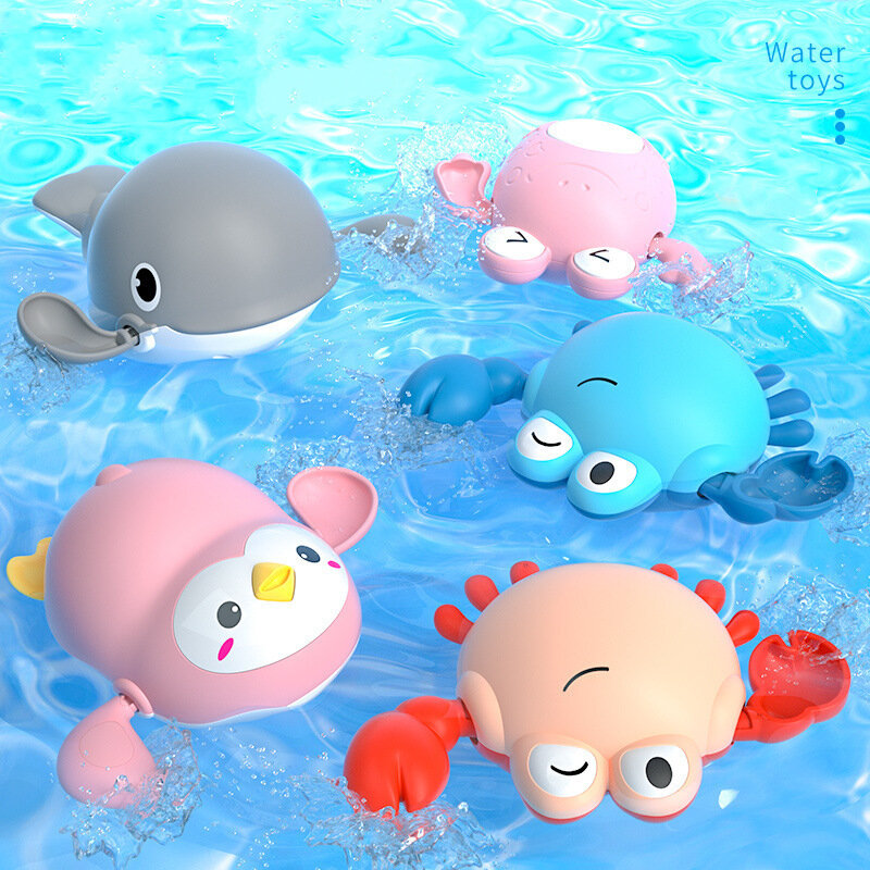 Crianças nadando e brincando com brinquedos de animais aquáticos, Boneca do banho do bebê, Bonito e engraçado, Banheira de banho, Verão