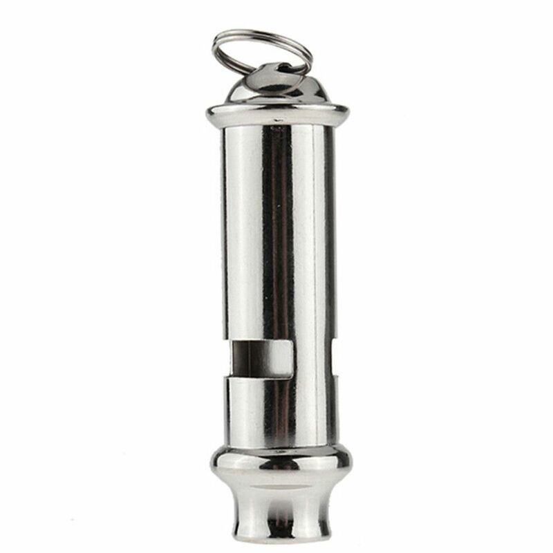 Silver Whistle Pendant Keychain, alta decibel, sobrevivência ao ar livre, emergência, portátil, multifunções, esporte, acampamento Ferramenta