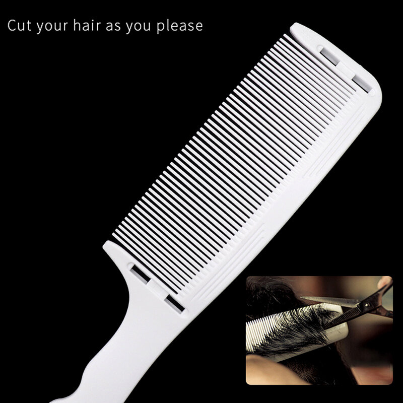 Anti-estático cabelo curvo barbeador, Clipper corte pente, Barbeiro Flat Top, Régua, Escova de cabeleireiro, Salão