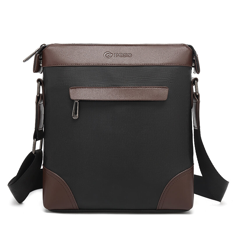 POSO Men Messenger Bag iPad Carrying Case Handbag Tablet Briefcase Oxford Nylon Shoulder Bag Fits 9.7 Inches Ipad