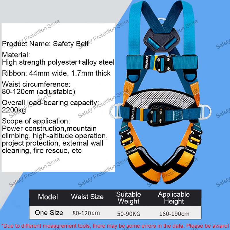 Five-point High Altitude Work Safety Harness Full Body Safety Belt Outdoor Rock Climbing Training Construction Protect Equipment