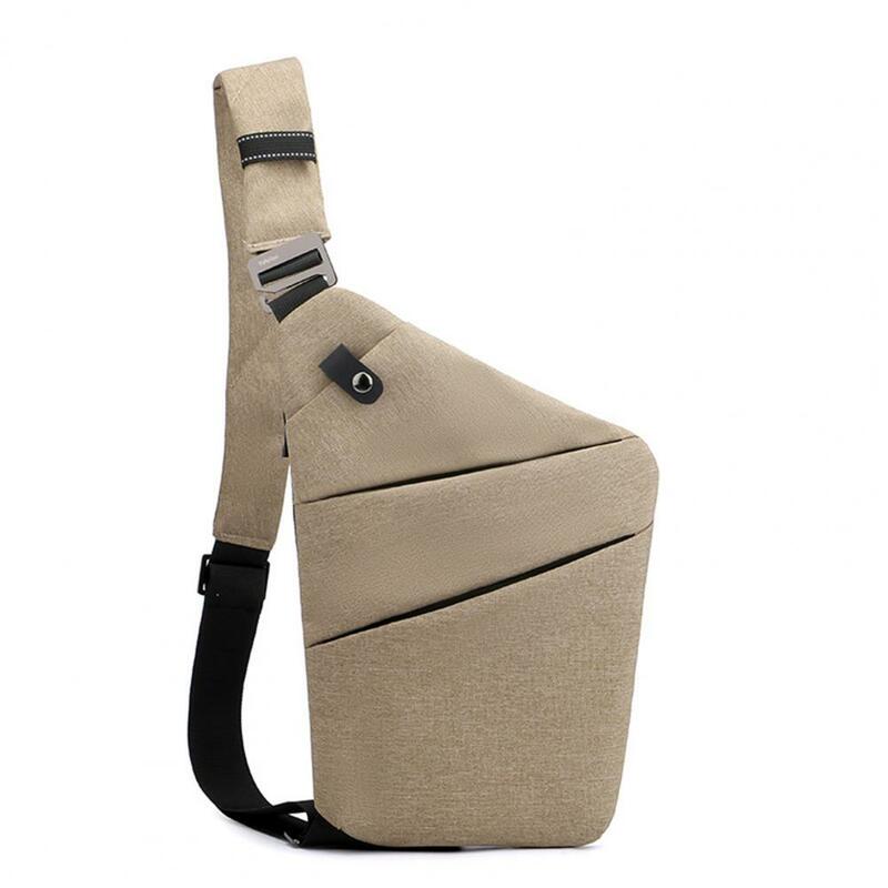 Bolsa de peito anti-roubo para homens e mulheres, sling slim bag, grande capacidade, zíper ajustável, bolsa crossbody
